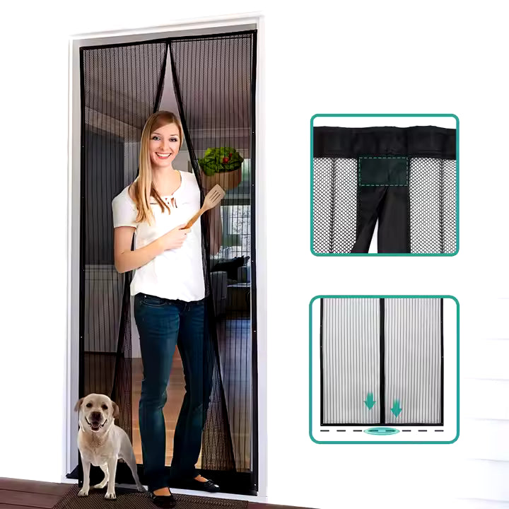 Magnetic Screen Door with Mesh Curtain size 100 x 220 cm