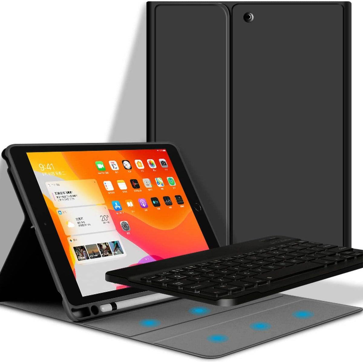 Premium Leather Case with Wireless Keyboard (English/Arabic)