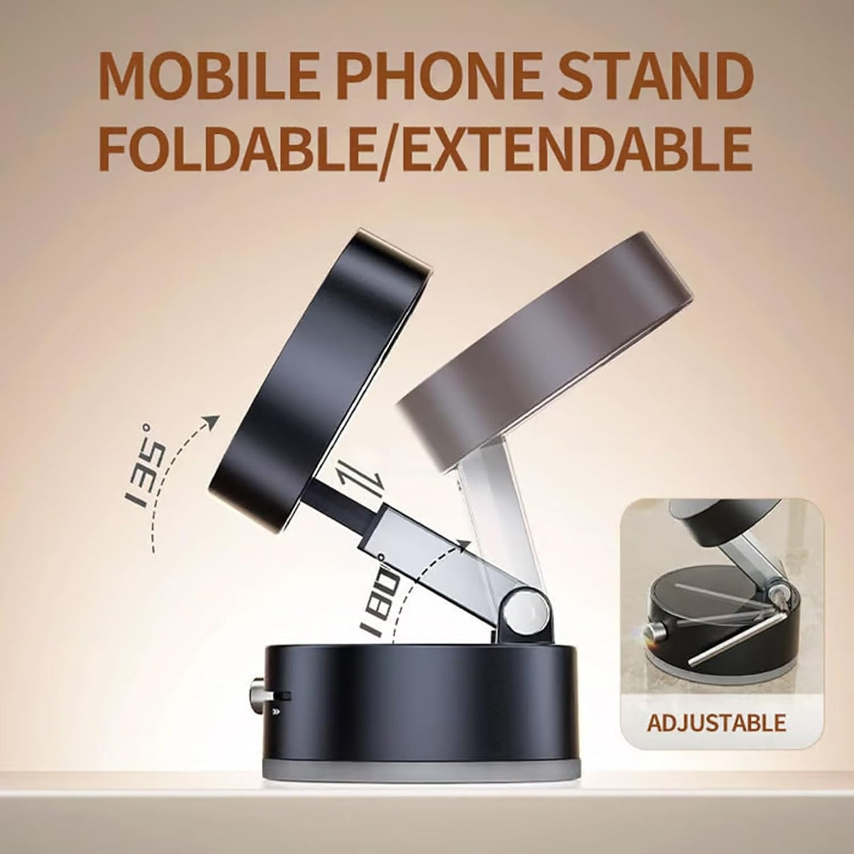 Foldable Vacuum Magnetic Car Phone Holder